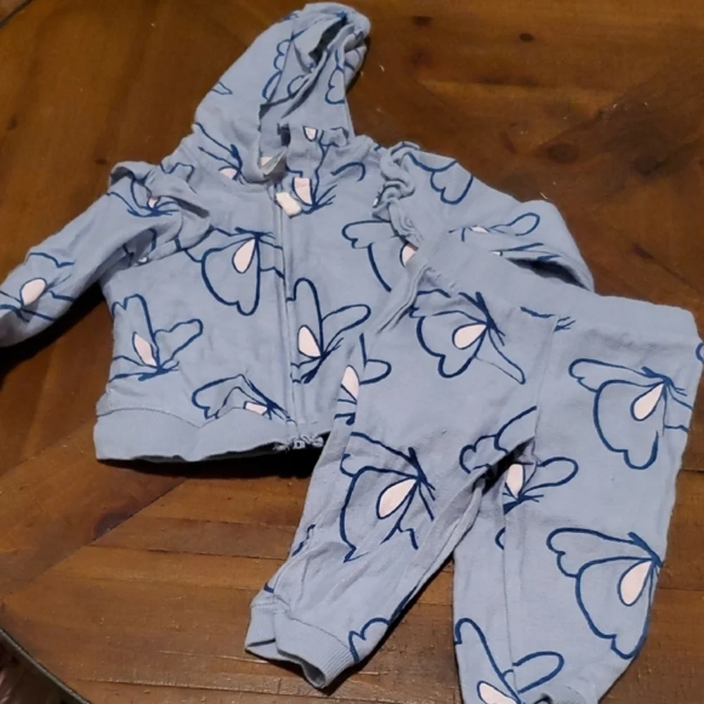 Carter's Blue Floral Hoodie and Joggers